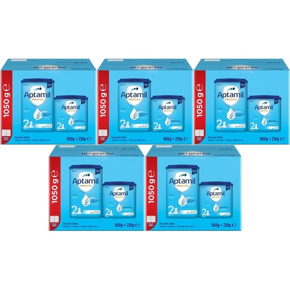 Nutrıcıa Aptamil Pronutra 1050GR (800+250GR) Devam Sütü No:2 (6-9 Ay) Avantaj Pk (5 Li Set) ürün görseli 1