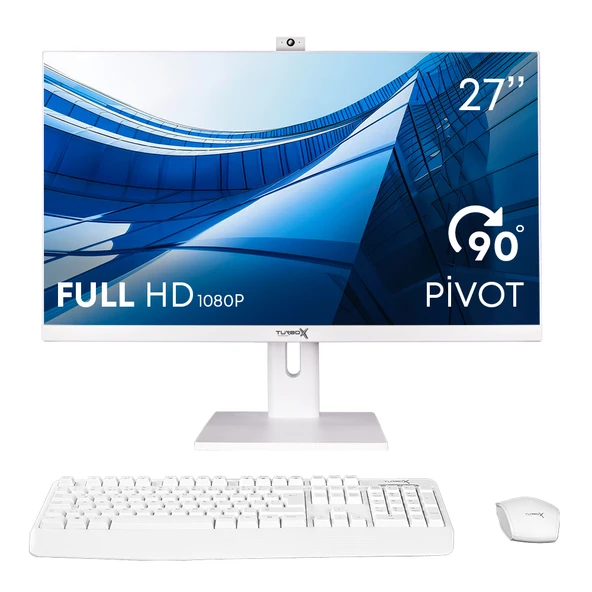 Turbox TAx2017 i7 7700 16GB Ram 480GB SSD 27 inç FHD Pivot WiFi BT Webcam All in One PC ürün görseli 1