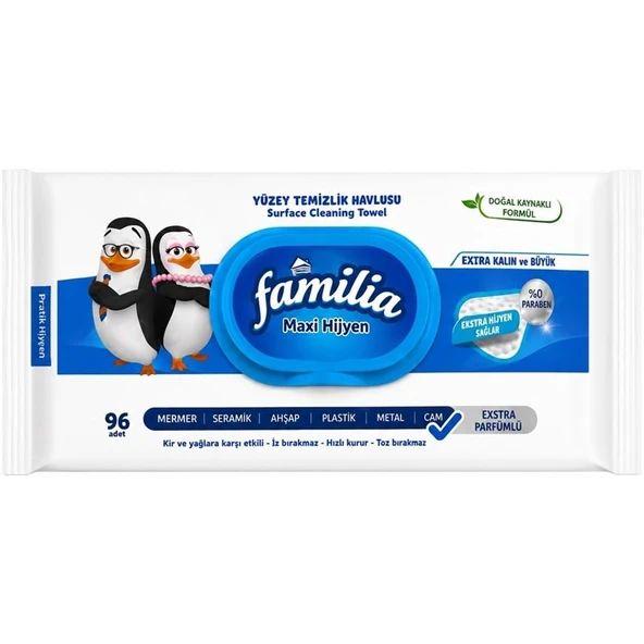 Familia Yüzey Temizlik Havlusu 96 Yaprak Maxi Hijyen Kabartma Doku Plastik Kapaklı ürün görseli 1