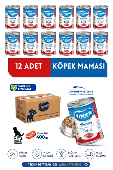 Premium Dana Etli Yetişkin Köpek Konservesi 12 x 400 gr (Chunk Special) ürün görseli 1