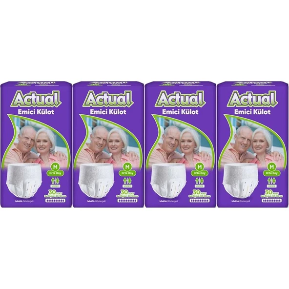 Actual Emici Külot Yetişkin Bezi M - Medium - Orta (Islaklık Göstergeli) 120 Adet ürün görseli 1