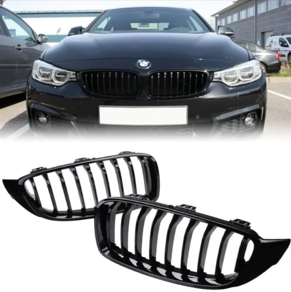 BMW F30 F36 2013-2016 M Paket Ön Panjur Seti Parlak Siyah 51712336813-14 ürün görseli 1