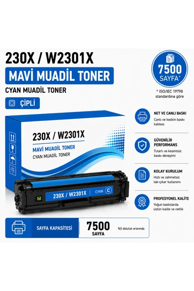 HP 230X-W2301X Mavi Chipli 5500 Sayfa ürün görseli 1