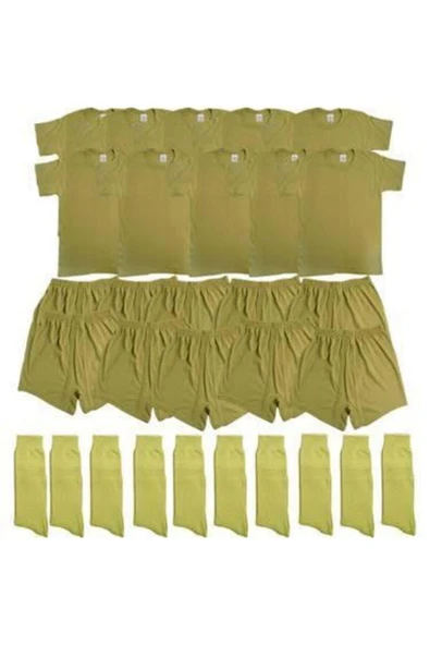 NACAR STORE Erkek Asker 10'lu Haki Iç Çamaşır Seti ürün görseli 1