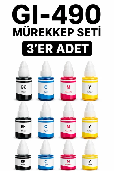 GI-490 Mürekkep Seti ( 3'er Adet ) ürün görseli 1