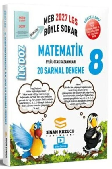 2027 8. Sınıf Matematik İlk Doz 20 Sarmal Deneme Sinan Kuzucu ürün görseli 1
