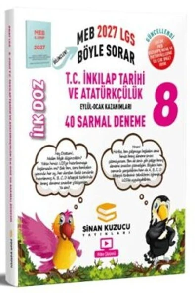2027 8. Sınıf T.C. İnkılap Tarihi ve Atatürkçülük İlk Doz 40 Sarmal Deneme Sinan Kuzucu ürün görseli 1