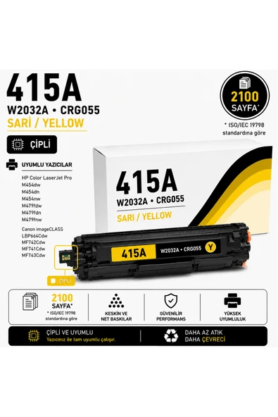 HP/CANON 415A-W2032A-CRG055 Sarı ürün görseli 1