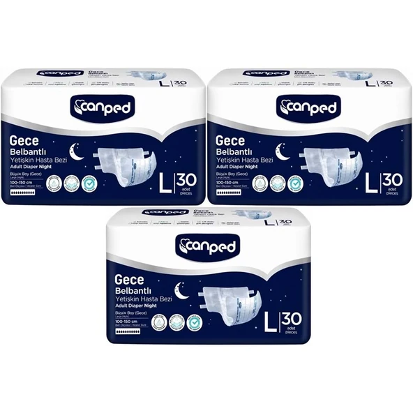 Canped Yetişkin Bezi Bel Bantlı Gece Night L - Büyük - Large 90 Adet ürün görseli 1