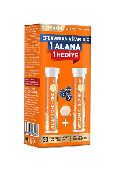 Nutraxin Vitamin C 1 Alana 1 Bedava 30 Efervesan ürün görseli 1
