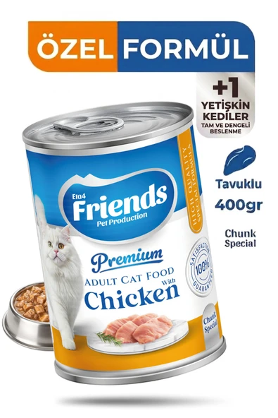 Premium Tavuklu Yetişkin Kedi Konservesi 400 gr – Özel Formül Yaş Mama ürün görseli 1