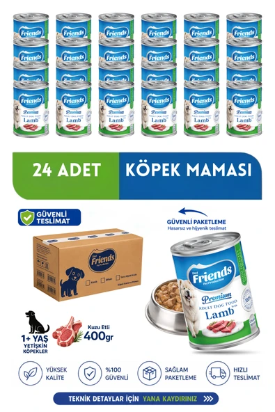 Premium Kuzu Etli Yetişkin Köpek Konservesi 24x400 gr (Chunk Special) ürün görseli 1