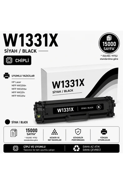 HP W1331X Siyah Chipli 15000 Sayfa ürün görseli 1