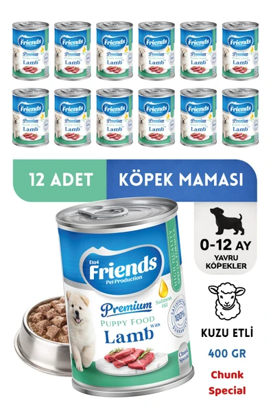 Premium Kuzu Etli Yavru Köpek Konservesi 12x400gr (Chunk Special) ürün görseli 1