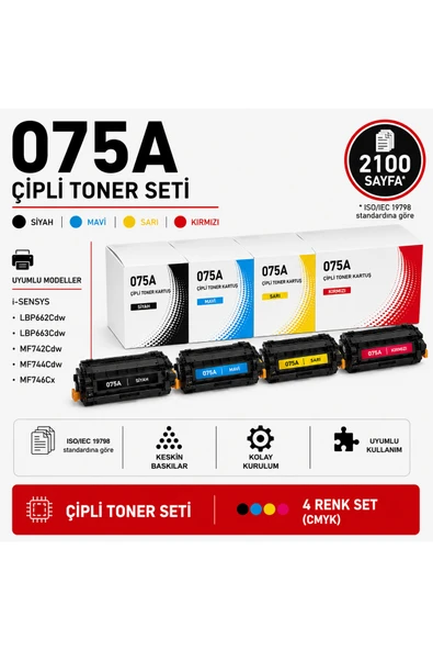 075A Çipli Set ( Siyah - Mavi - Sarı - Kırmızı ) ürün görseli 1