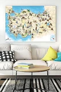 Postermanya (Pster18291) Türkiye Haritası Eğitim Kanvas Tablo 3 30 X 40 ürün görseli 1