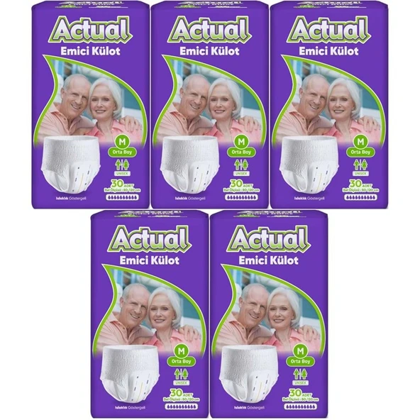 Actual Emici Külot Yetişkin Bezi M - Medium - Orta (Islaklık Göstergeli) 150 Adet ürün görseli 1