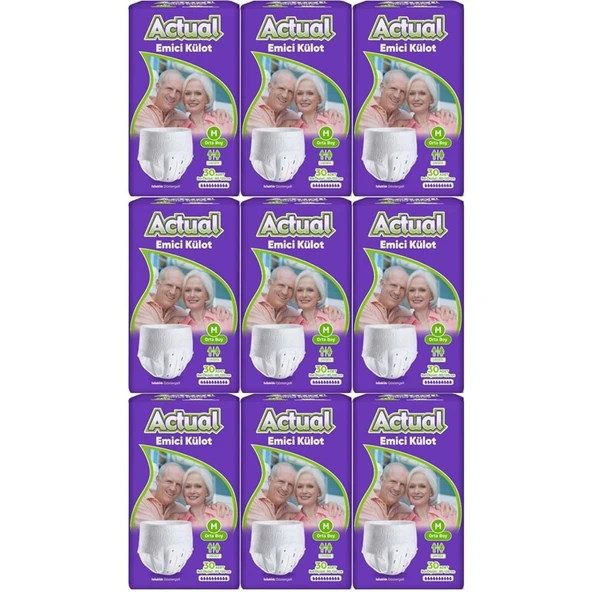 Actual Emici Külot Yetişkin Bezi M - Medium - Orta (Islaklık Göstergeli) 270 Adet ürün görseli 1