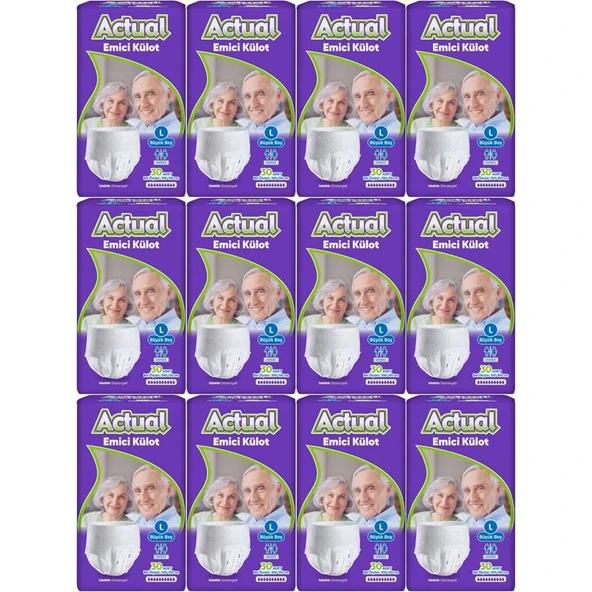 Actual Emici Külot Yetişkin Bezi L - Large - Büyük (Islaklık Göstergeli) 360 Adet ürün görseli 1