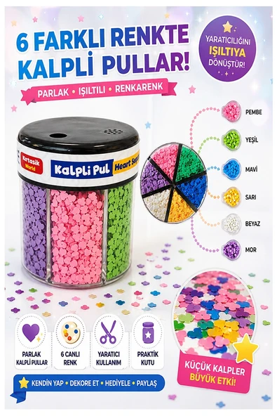 Kalpli Pul Standlı 6 Renk 60gr 1 Paket Bubu Parlak Pul Okul Sınıf Etkinlik Resim Dekarasyon Hobi Süsleme Sanat ürün görseli 1