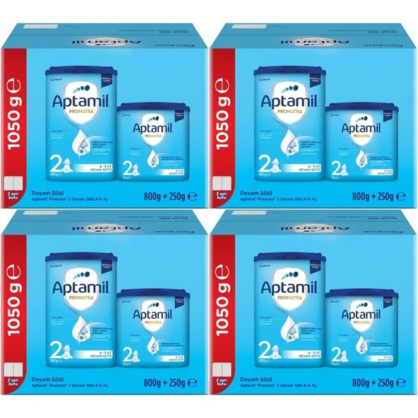 Nutrıcıa Aptamil Pronutra 1050GR (800+250GR) Devam Sütü No:2 (6-9 Ay) Avantaj Pk (4 Lü Set) ürün görseli 1