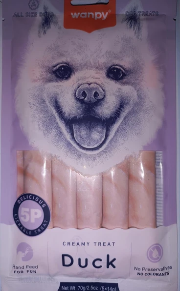 Wanpy Ördekli Krema Köpek Ödül 5x14 gr krema Ödülü ürün görseli 1