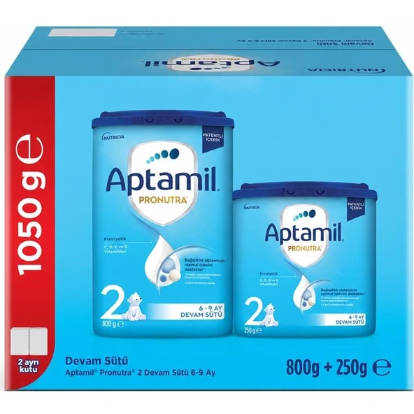 Nutrıcıa Aptamil Pronutra 1050GR (800+250GR) Devam Sütü No:2 (6-9 Ay) Avantaj Pk ürün görseli 1