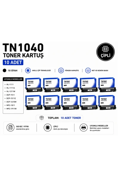 Brother TN1040 Toner Seti ( 10 Adet ) ürün görseli 1