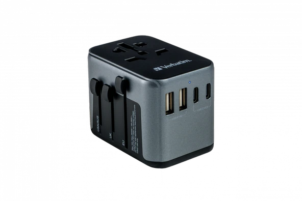 Verbatim Evrensel Seyahat Şarj Adaptörü UTA-03 2 x Usb-C ve 2 x Usb-A-(49545) ürün görseli 1
