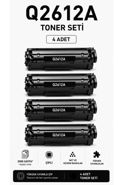 HP Q2612A Toner Seti ( 4 Adet ) ürün görseli 1