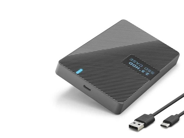2.5 Inç Sata Hdd/Ssd Harici Disk Kutusu Usb 3.0 Type-C - Siyah HDX1793 ürün görseli 1
