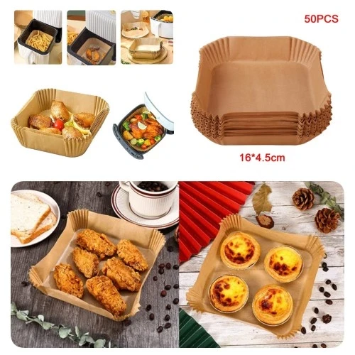 Büyük Boy Air Fryer Fritöz Pişirme Kağıdı 50 Adet ürün görseli 1