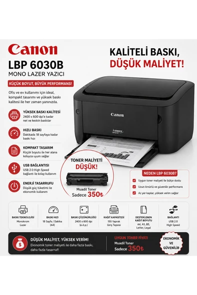 I-sensys Lbp6030b Mono Lazer Yazıcı Sıfır Kutulu ürün görseli 1