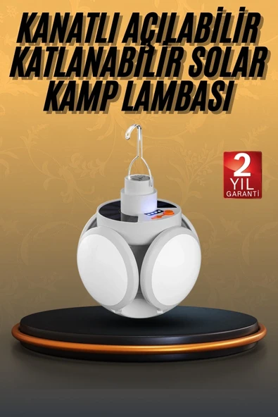 5 Kanatlı Bahçe Aydınlatma Led Askılı Solar Güneş Enerji Usb Sarjlı ürün görseli 1