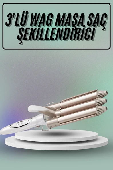 Saç Şekillendirici Wag Maşa Üçlü Yüksek Isı Ayarlı Seramik Kaplama ürün görseli 1