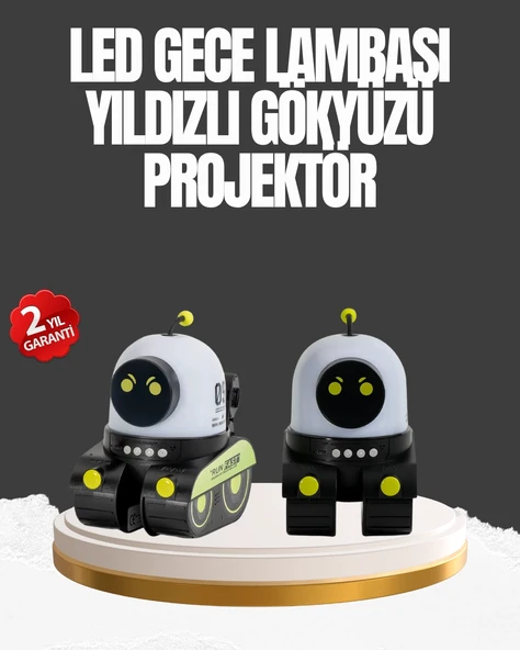 Çocuk Odası İçin Müzikli ve Işıklı Robot Projektör ürün görseli 1