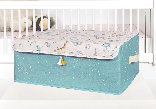 Baby Püsküllü Kapaklı Kutu Düzenleyici Çok Amaçlı Organizer Kutu Baza Boy (yeşil) -04249 ürün görseli 1
