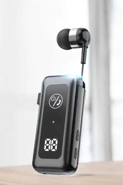 Makaralı Bluetooth Kulaklık Kulak İçi Dijital Göstergeli Yüksek Ses Kaliteli ürün görseli 1
