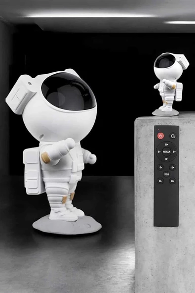 Çocuklara Özel Projeksiyon Astronot Lamba Speaker Sevimli - Resim 3