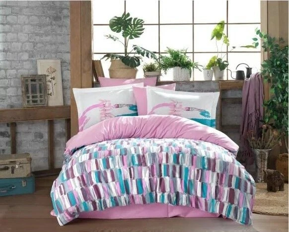 Kingsize Poplin Nevresim Mikado Pembe ürün görseli 1