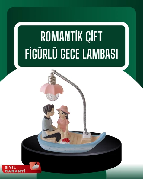 El Ele Tutuşan Çift Figürlü Dekoratif Gece Lambası Romantik Tasarım ürün görseli 1
