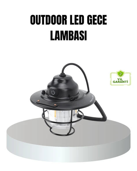 Retro Kamp Lambası Su Geçirmez Taşınabilir Gece Işığı Uzun Pil Ömürlü ürün görseli 1