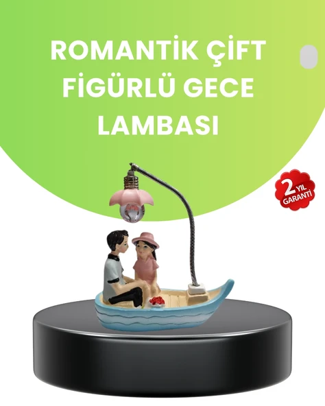 Oturan Çift Figürlü LED Masa Lambası Romantik Hediye ürün görseli 1