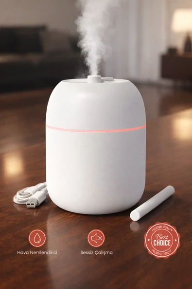 Sessiz Ultrasonik Hava Nemlendirici 220ml Buhar Makinesi Gece Lambalı USB Ofis Ev Tipi ürün görseli 1