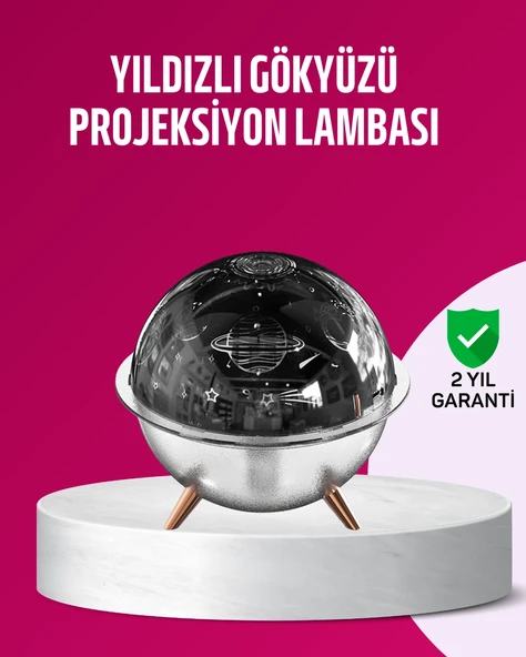 Uzay Temalı Projeksiyonlu Nemlendirici USB Güçlü Gece Lambası ürün görseli 1