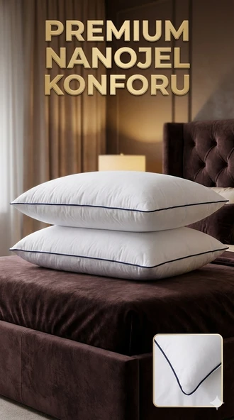 Nano Jel Lüks Yastık 2'li Set 50x70cm 1200gr Pamuklu Kumaş ürün görseli 1