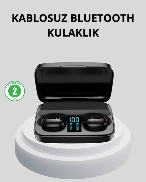 TWS Bluetooth Kulaklık 1800mAh Şarj Kutulu Dijital Ekranlı ürün görseli 1