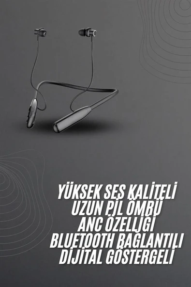 100 Saat Bluetooth Kulaklık Dijital Göstergeli ANC Özelliği Kablolu ürün görseli 1