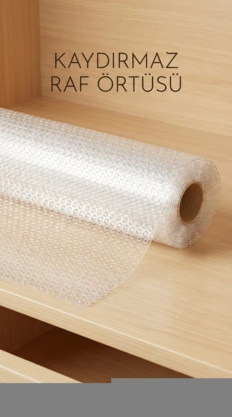 Şeffaf PVC Kaydırmaz Raflık Dolap İçi Çekmece Örtüsü 45x300 cm Koruyucu ürün görseli 1