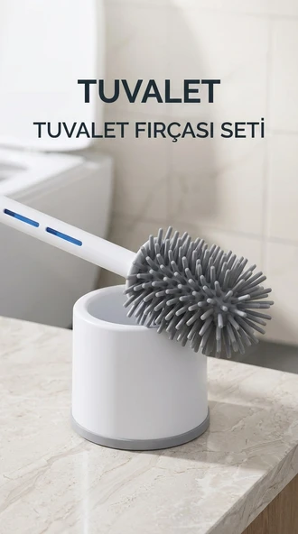 Silikon Deterjan Hazneli Esnek Tuvalet Fırçası Banyo Temizlik Ürünü ürün görseli 1